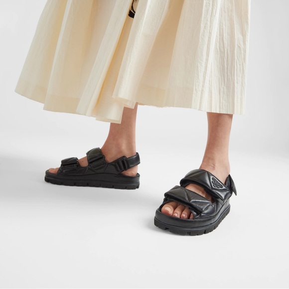 🖤NEW🖤PRADA Quilted Leather Strap Sandals, 40 - Picture 1 of 15
